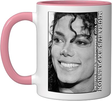MIchael Jackson 712 Ceramic Mug, Pink/White, 11oz