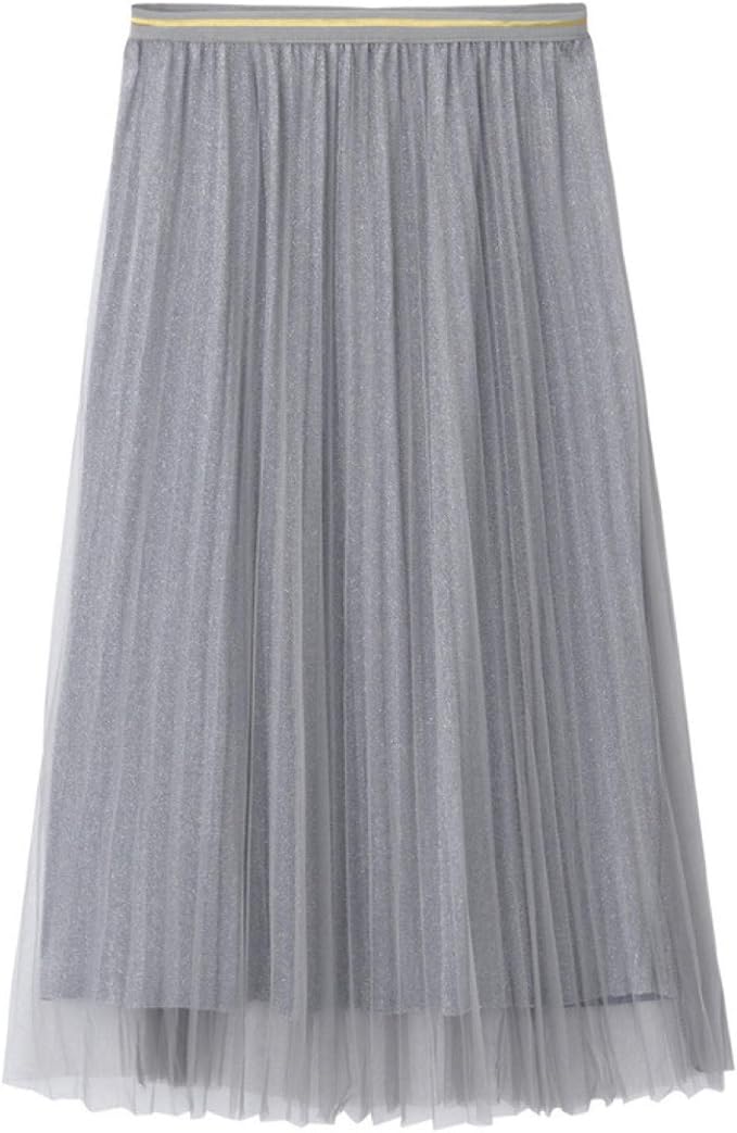 Amazon Co Jp スカート レデイース Aライン チュールスカート ハイウエスト 無地 プリーツ プリーツスカート 裏地付き ロング丈 おしゃれ エレガント ミモレ丈スカート 上品 おしゃれ カワイイ おおきいサイズ 通勤 仕事 Ht9fc グレー ファッション