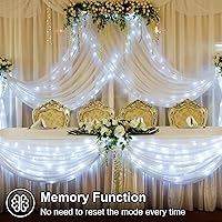 Vista 3 de QITONG - 4 paquetes de luces solares de Navidad blancas, cada una de 33 pies, 100 LED, luces de hadas impermeables para exteriores, 8 modos, luces