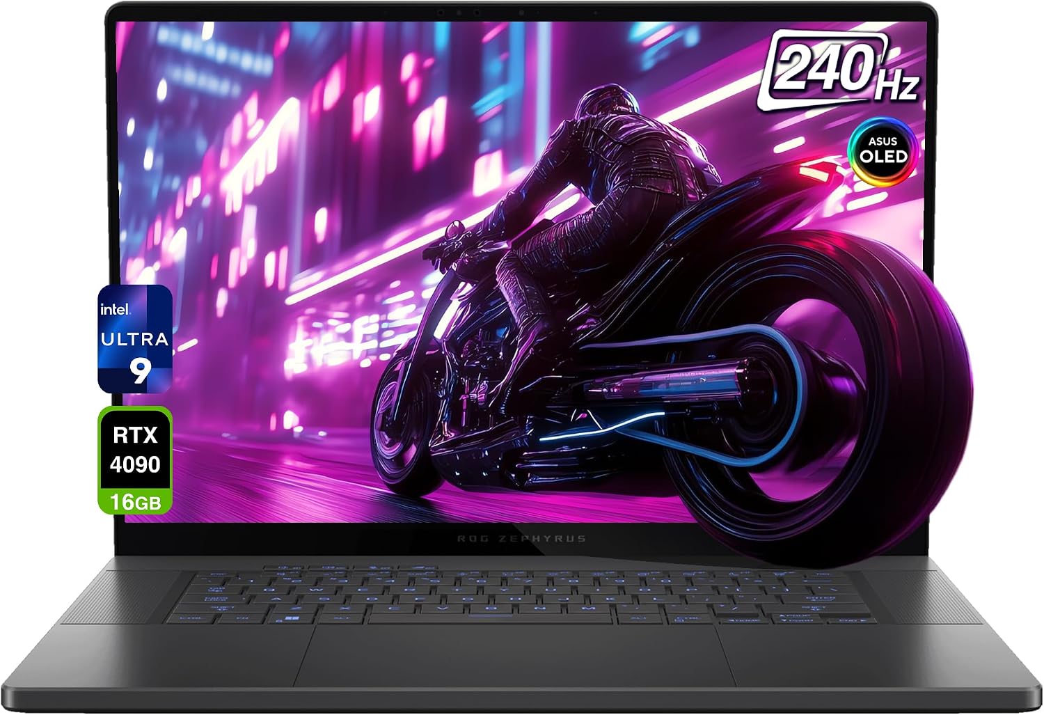 ROG Zephyrus G16 Gaming Laptop, Intel Ultra 9-185H, 32 GB LPDDR5X RAM, 2 TB PCle SSD, 16" QHD (2560x1600) 240Hz Display, Nvidia G-Force RTX 4090, Backlit Keyboard, W11 Home, Eclipse Gray