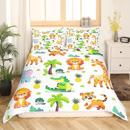 Vista 155 de Funda de edredón de zorro individual, funda de edredón de zorro de dibujos animados, búho de zorro bosque, juego de ropa de cama para niños, Multi 07