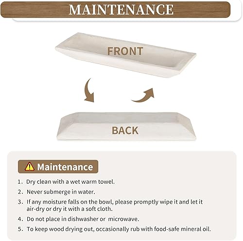 Miniatura 7 de Hanobe Cuenco decorativo para masa de madera centro de mesa de madera largo decoración de mesa natural portavelas rústico sin acabar centros de mesa