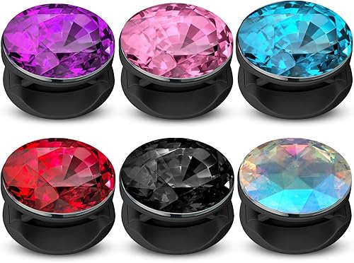 Miniatura 8 de 6 piezas de plástico Disco Crystal Phone Grip plegable Crystal Phone Grip Holder Adhesivo Plegable Expanding Finger Stand Holder Kickstand Grip para