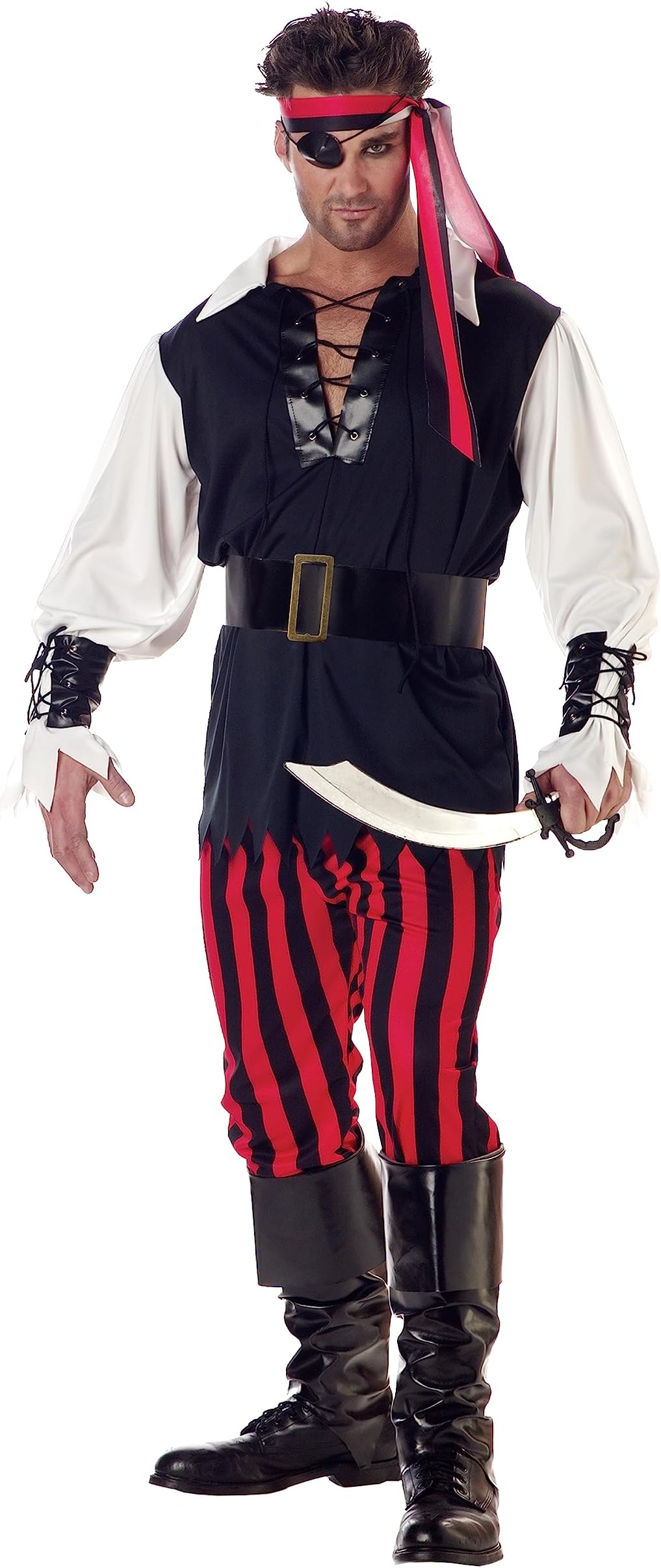 California Costumes Adult Sized Cutthroat Pirate Costume, Black/Red/White, M