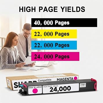 SHIKI High Yield Magenta Toner Compatible with Sharp MX Series 24,000 Pages, Magenta , Japanese Technology