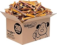 Vista 17 de ValueBull Bully Sticks para perros pequeños, extrafinos de 6 pulgadas, 50 unidades, golosinas naturales para perros, 100% carne de res, un solo