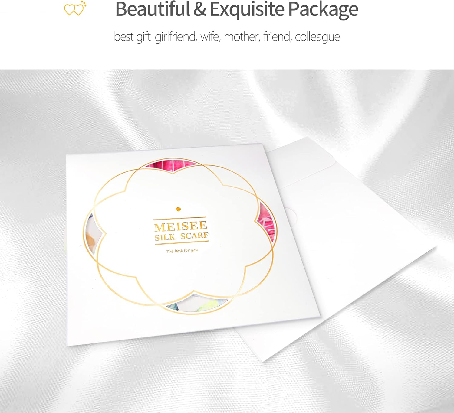 MEISEE 100% Mulberry Silk Long Scarf for Women Large Oblong Sunscreen Shawls Wraps Neck Headscarf Hair Wraps Gift Packed - Image 7