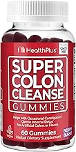Health Plus Super Colon Cleanse Gummies Dietary Supplement, Gentle Overnight Relief from Occasional Constipation, Natural Senna Leaf Extract, Mixed Berry Flavor, 60 Count, 15 Day Cleanse