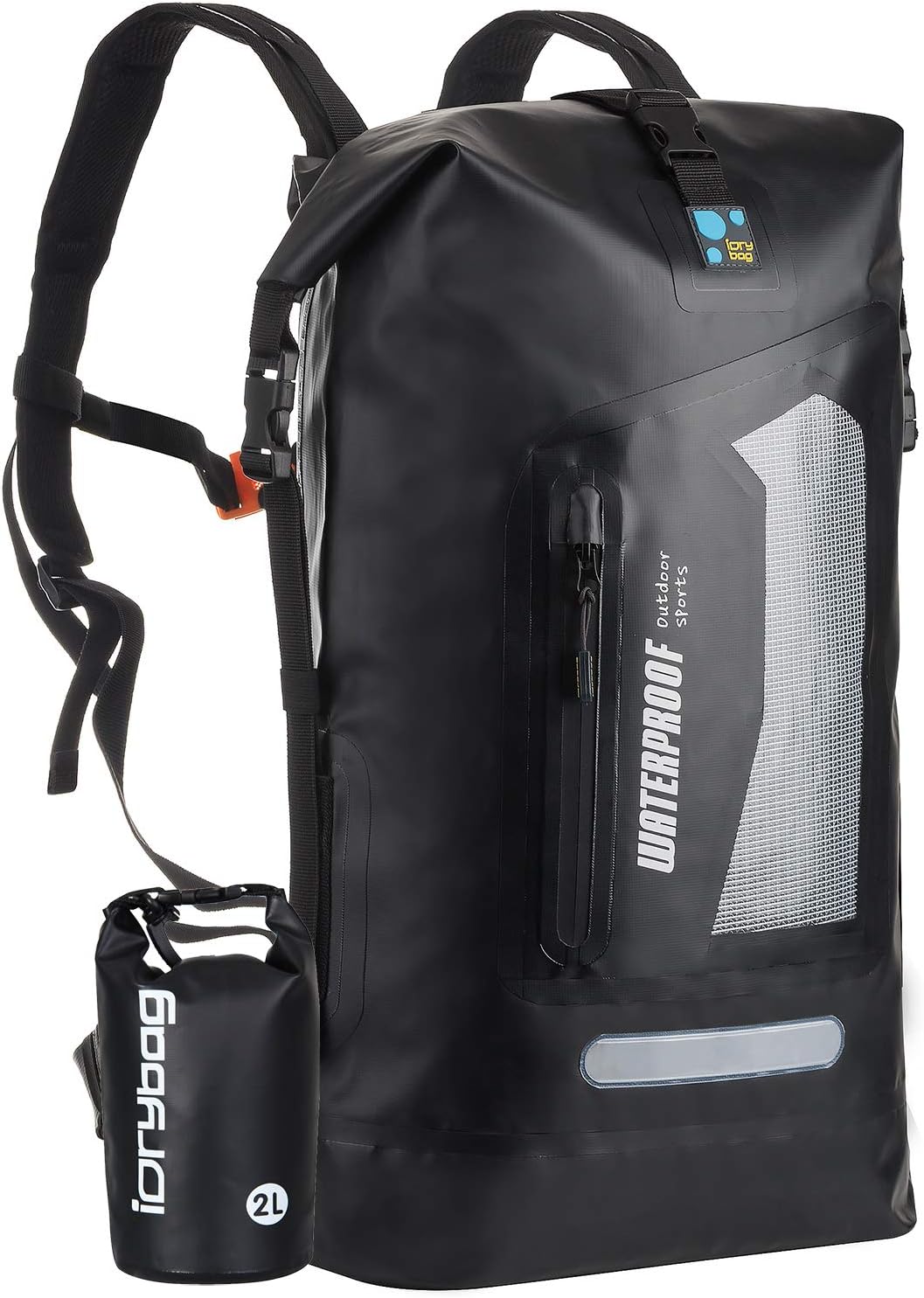 IDRYBAG Waterproof Backpack Dry Bag 20L/30L/40L, Floating Dry Backpack Waterproof for Men, Dry Sack Waterproof Bag for Backpacking Kayak