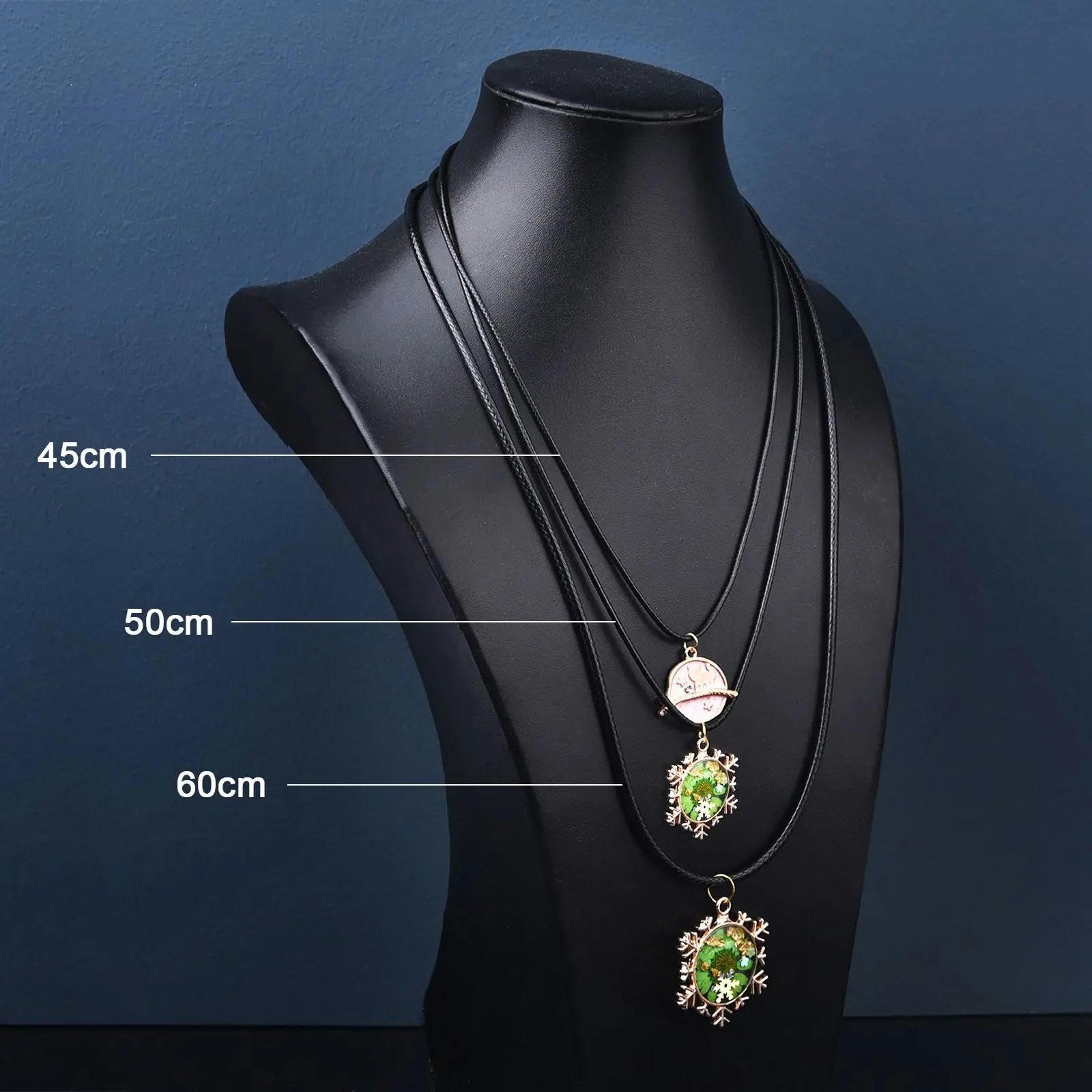 LYVQZPWLRuna collana di cera, Sznurek do naszyjnika 45-60cm(Black 2mmsteel,60cm)