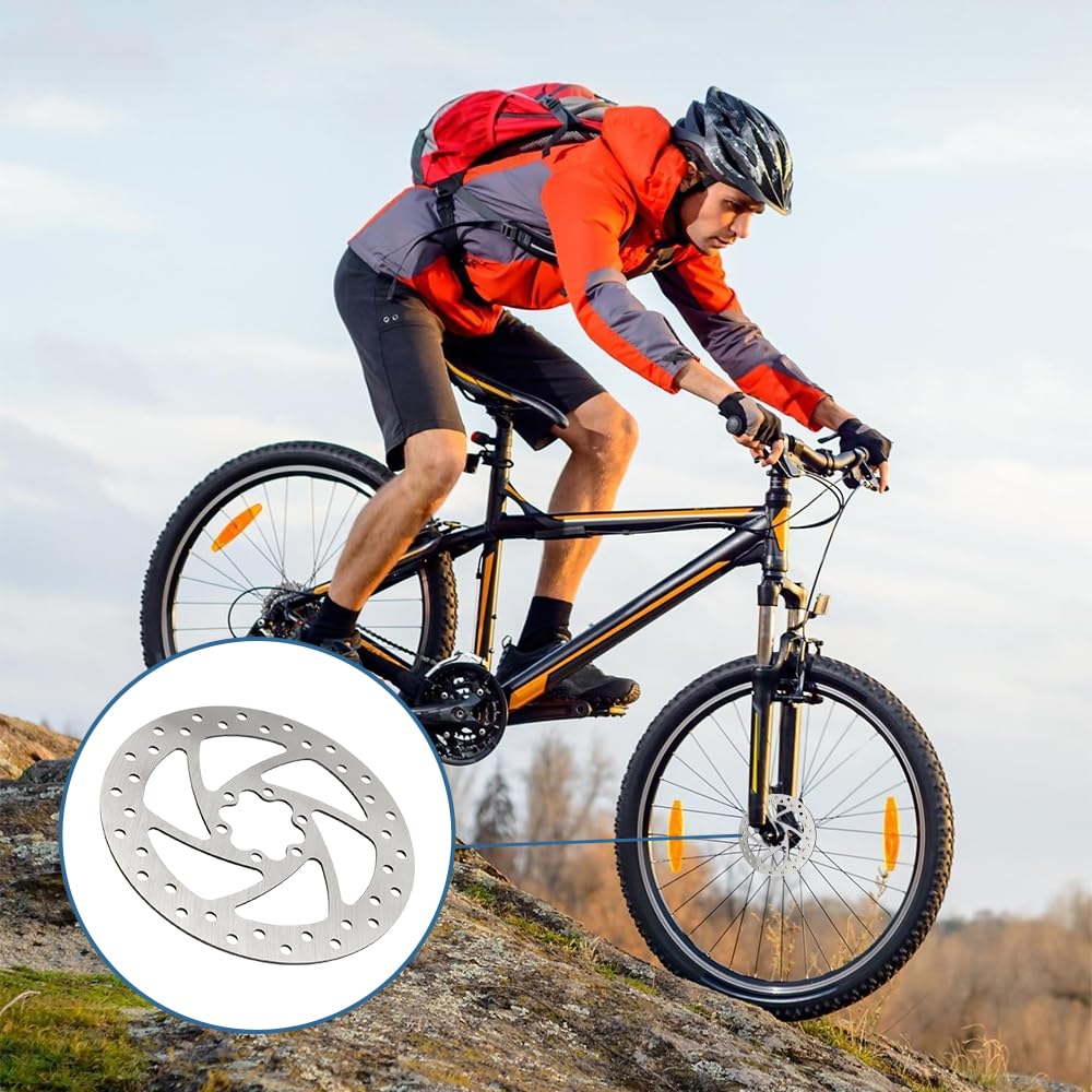 Zestaw tarcz hamulcowych do roweru ze stali nierdzewnej | tarcza hamulcowa rowerowa 140 mm z 6 śrubami, 6-otworowa tarcza hamulcowa rowerowa do rowerów górskich