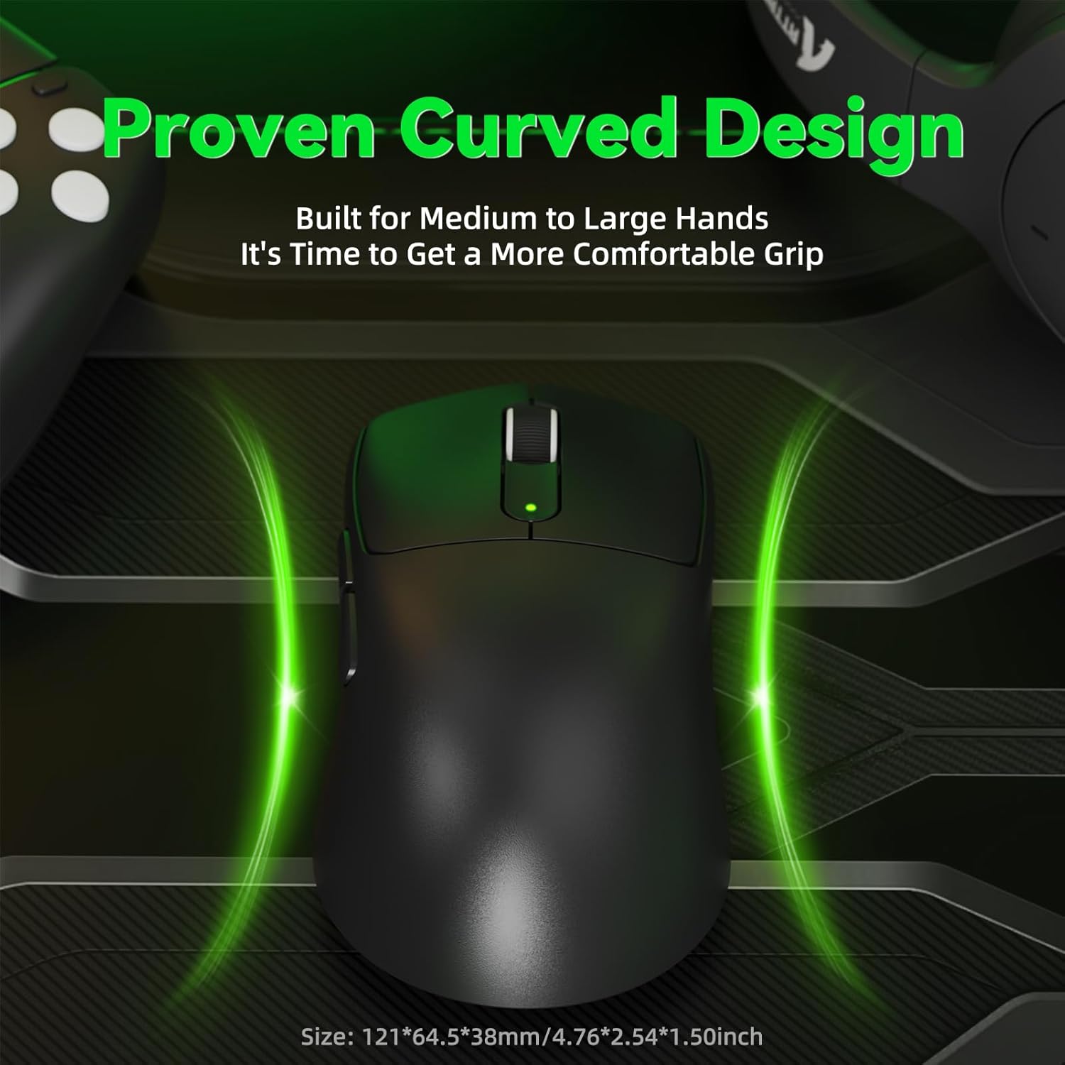 ATTACK SHARK V5 Wireless Gaming Mouse with 42000 DPI -PAW3950 MAX Sensor -55g Ultra-Lightweight-Nordic 52840 MCU,Wired/BT/2.4GHz Wirelss Programmable Mouse for PC/Mac (Black)