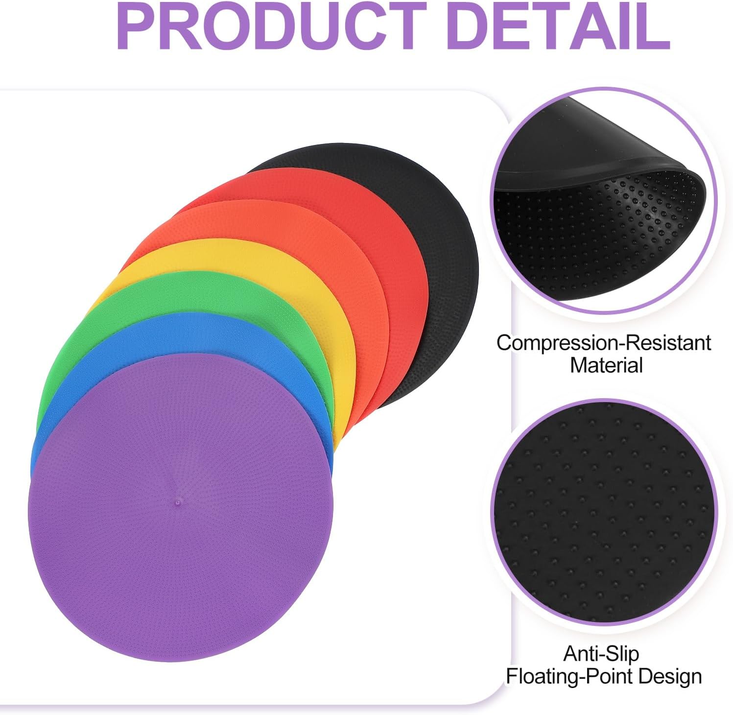 PATIKIL Spot Markers Non-Slip Floor Dots Agility Markers Flat Field Cones Poly Dots