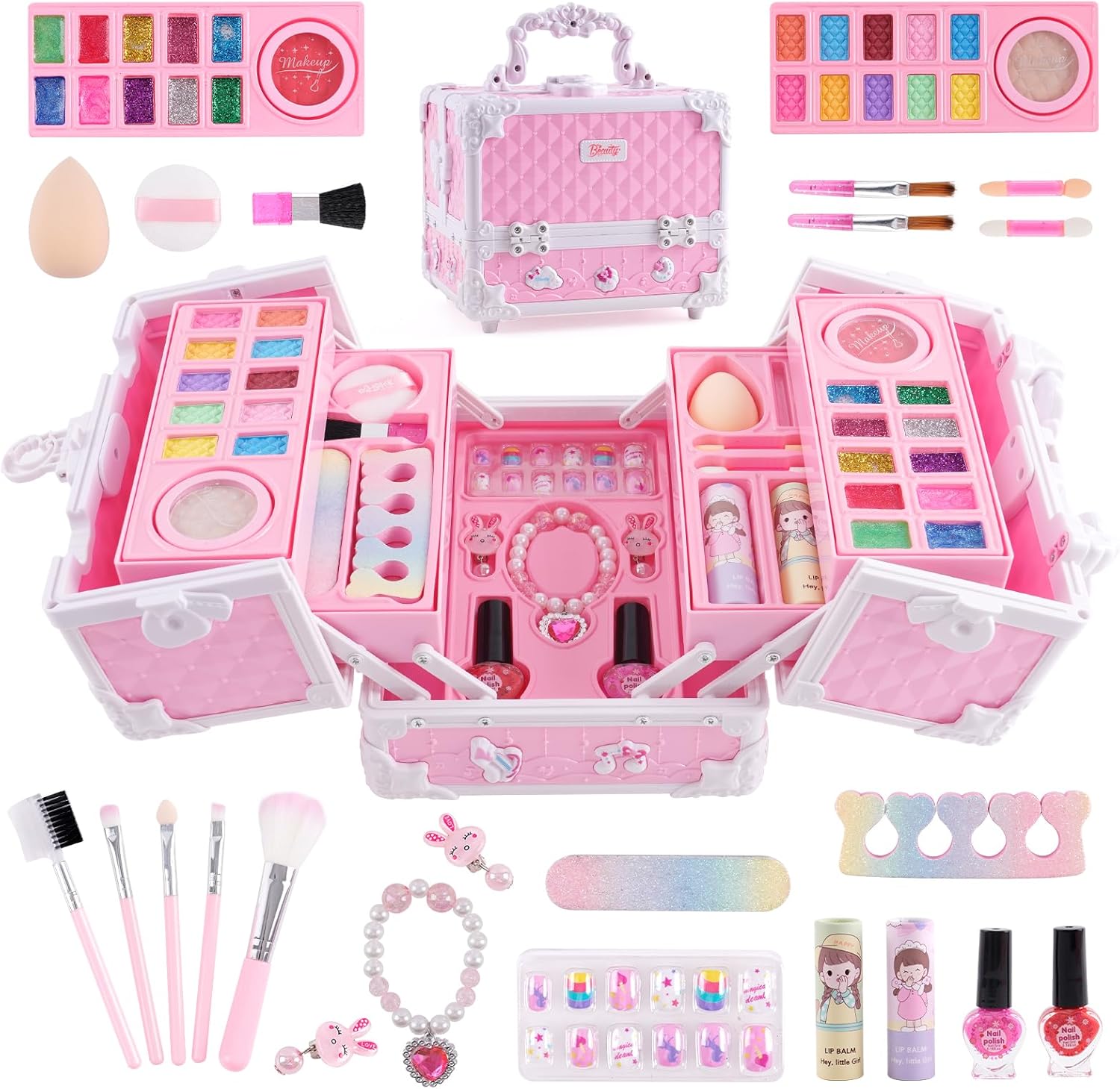 Pretend Play Makeup Toy,Princess MakeUp KitWashable Little Girls
