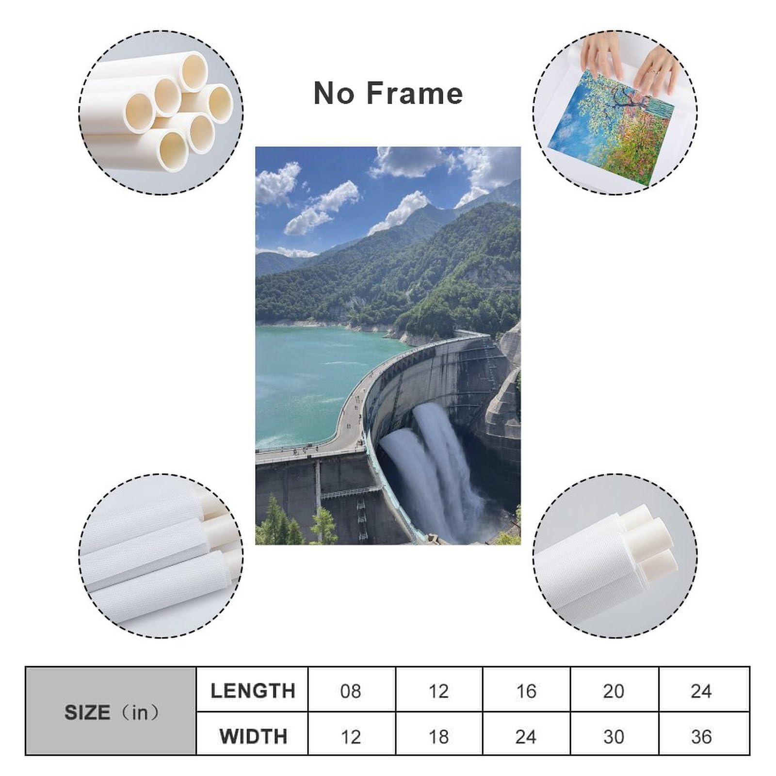 Amazon.co.jp: 黒部ダムポスター プリント キャンバス 絵画 壁アート