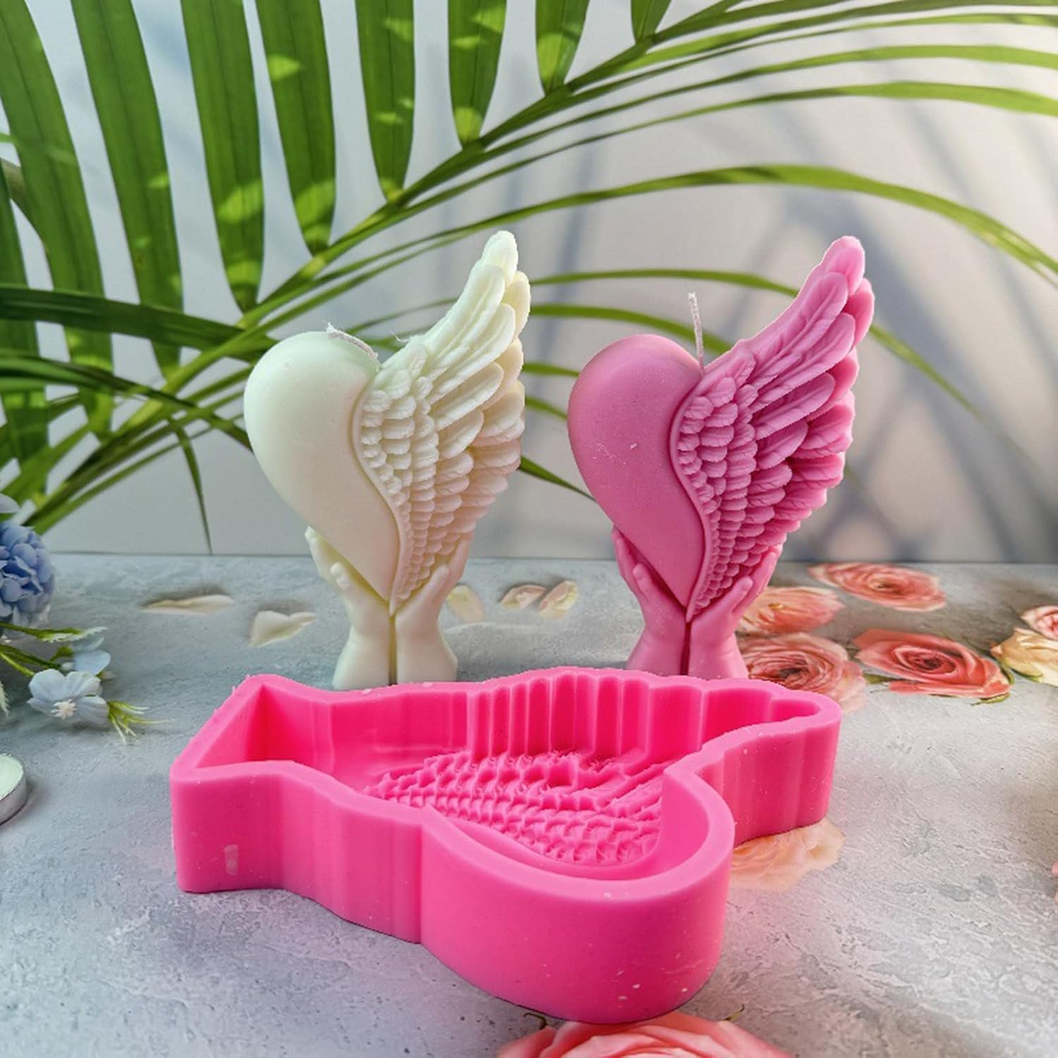 Hands Holding Heart Wing Silicone Mould Molds Love Heart Castings Molds Handmade Resin Molds Baking Molds Hands Holding Heart Silicone Molds Resin Castings Moulds DIY Baking Molds