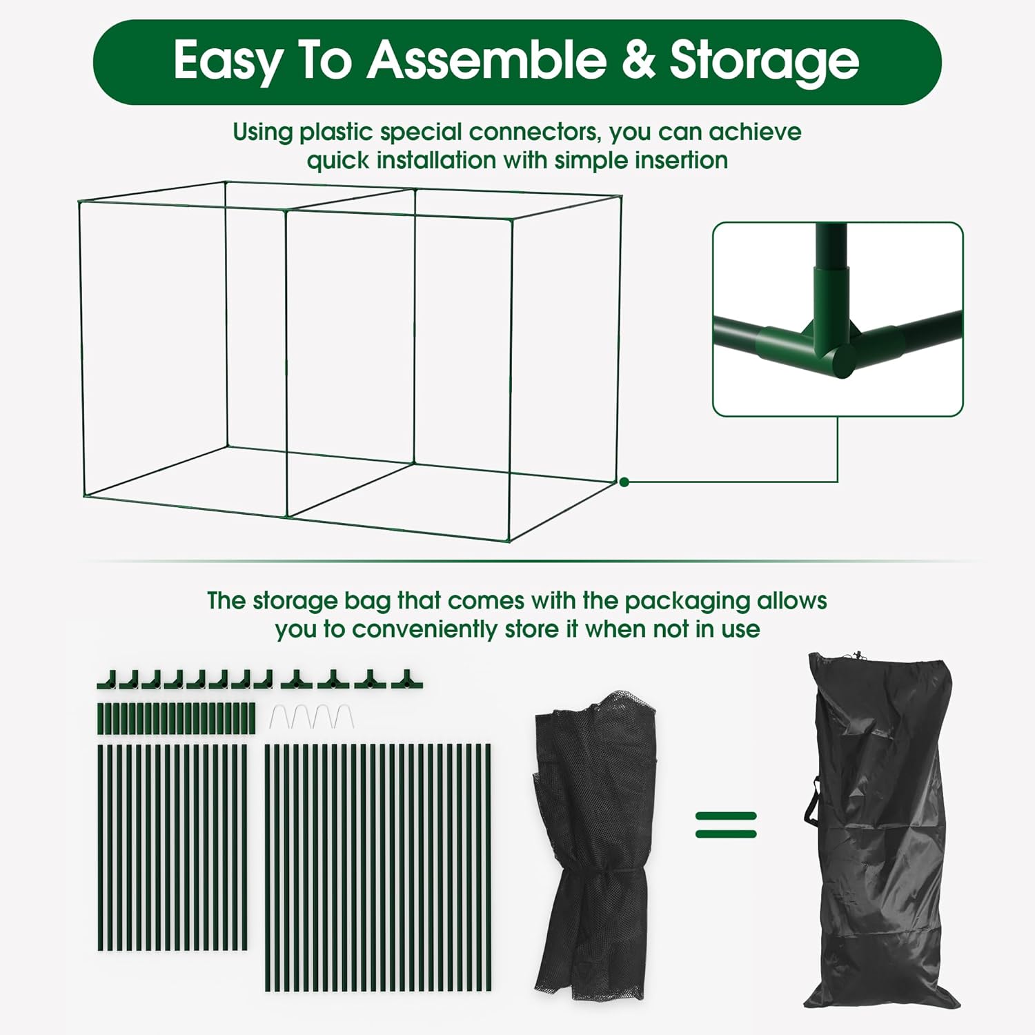 10' x 6.5' Crop Cage Plant Protection Tent with Zippered Doors Garden Netting For Vegetables, Garden Raised Bed Cover with Frame, Plant Covers From Animals, Fruit Cage for Garden Patio Yard, Black
