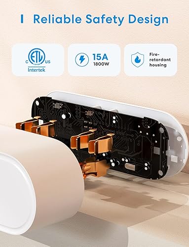 Miniatura 9 de meross Enchufe inteligente dual WiFi, toma inteligente compatible con Apple HomeKit, Siri, Alexa, Google Assistant y SmartThings, control de voz y