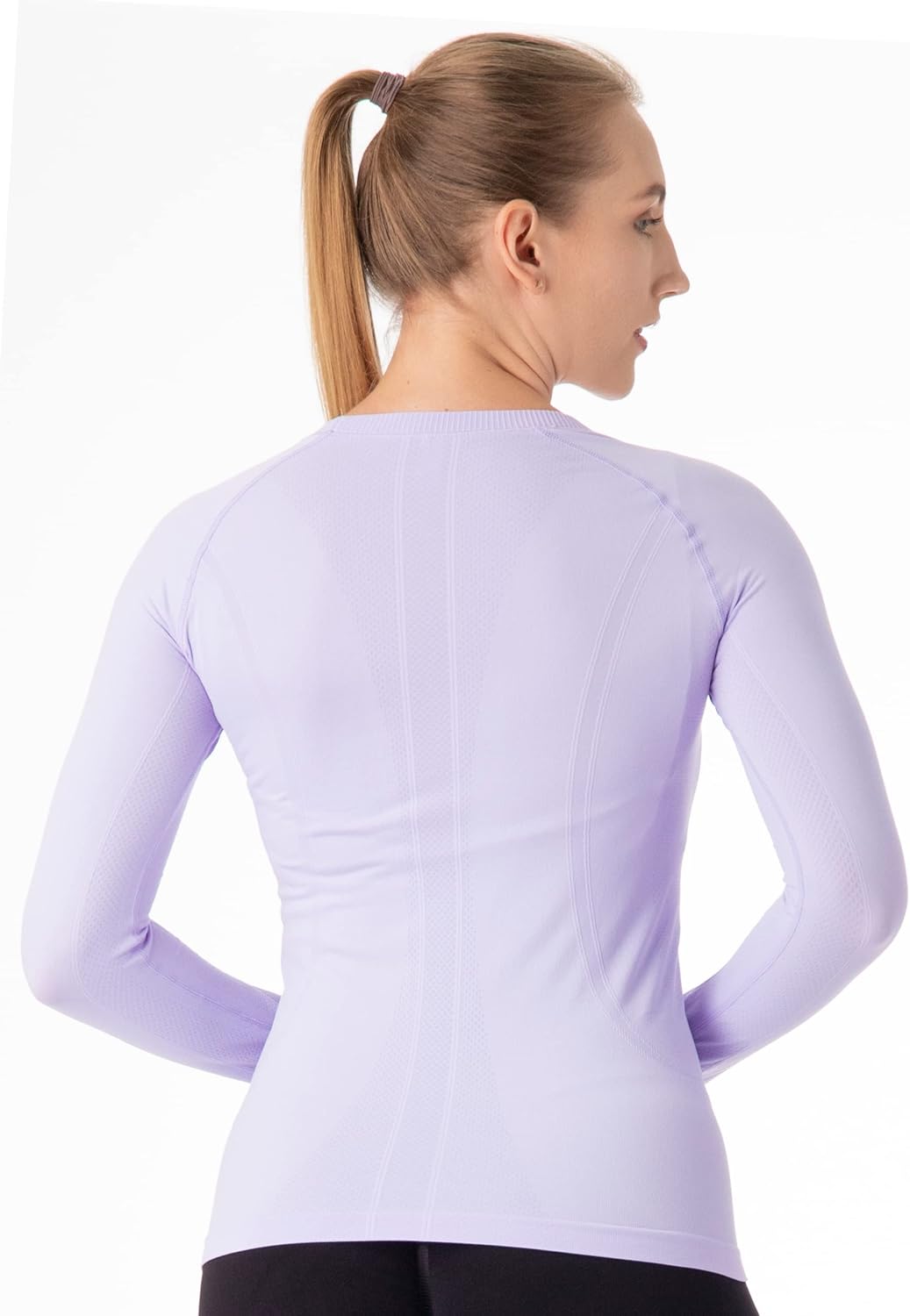 MathCat Seamless Workout Shirts for Women Long Sleeve Yoga Tops Sports Running Shirt Breathable Athletic Top Slim Fit XS-XL - Image 4