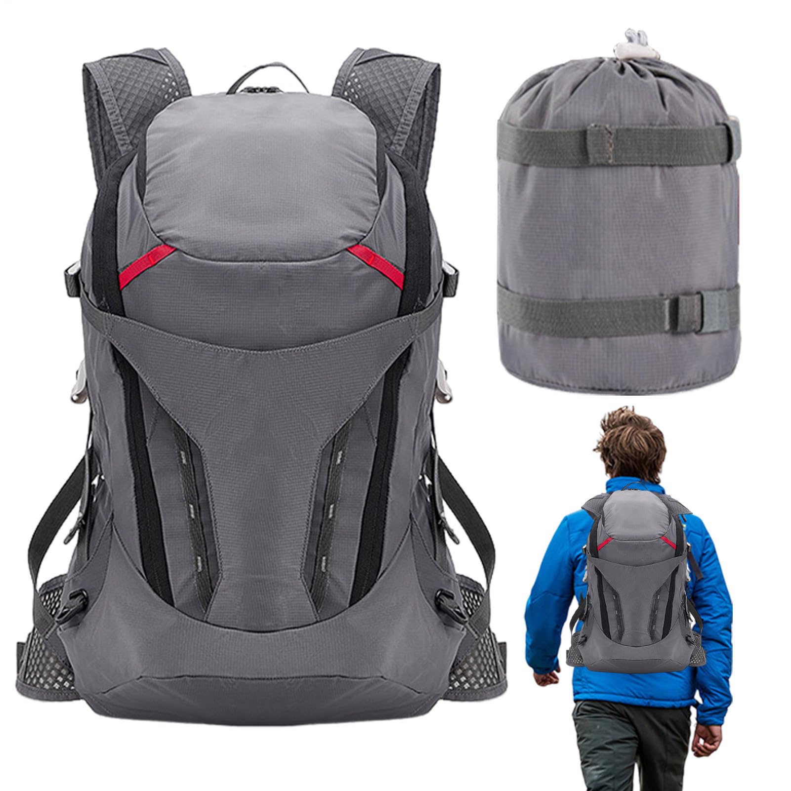 Plecak Turystyczny Męski 28 Litrów Wodoodporna Torba | Nieprzemakalny Plecak Wędrowny Do Turystyki, na Plażę, Wędkarstwo, na Urodziny, dla Mężczyzn i Przyjaciół