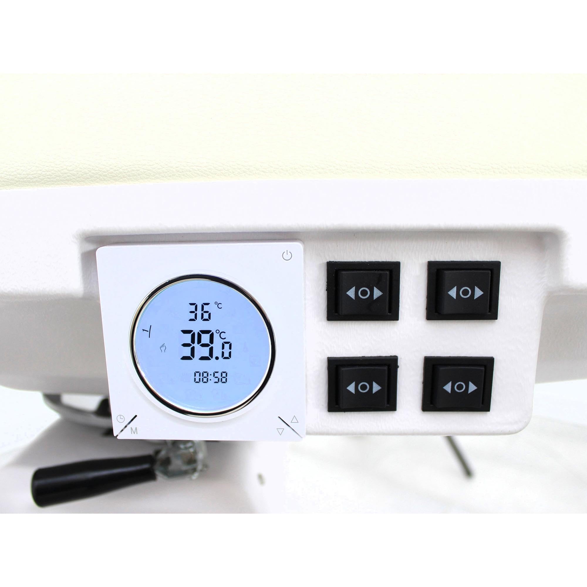Medeo Kosmetikliege Vollelektrisch 4 Motoren Heizung Display drehbar LED Grau L06686H (Perlweiß)