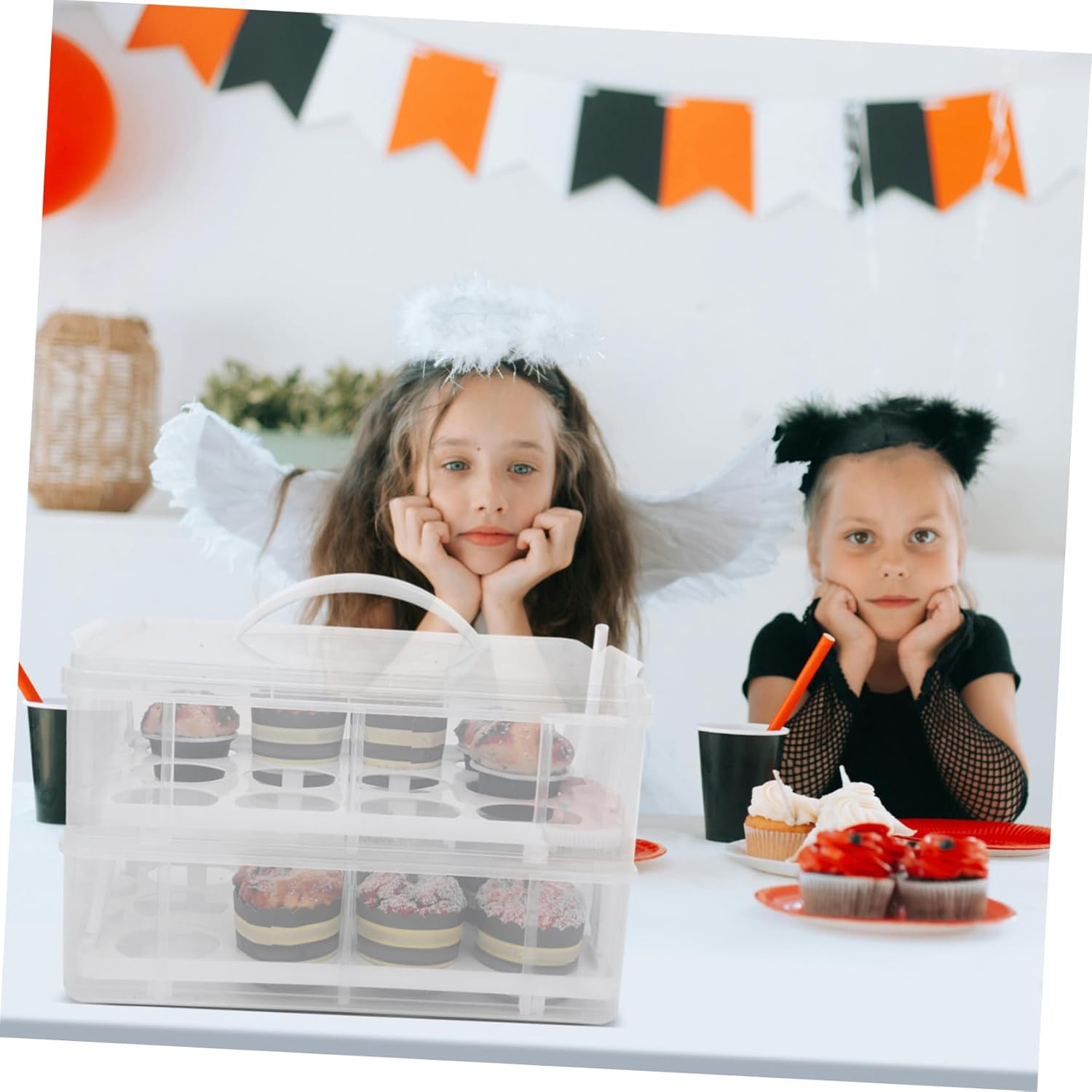 Clear Cake Carrier Box Lid and Handle Reusable Dessert Container for Transporting Cakes Two Design Holds for Parties Outdoor Events