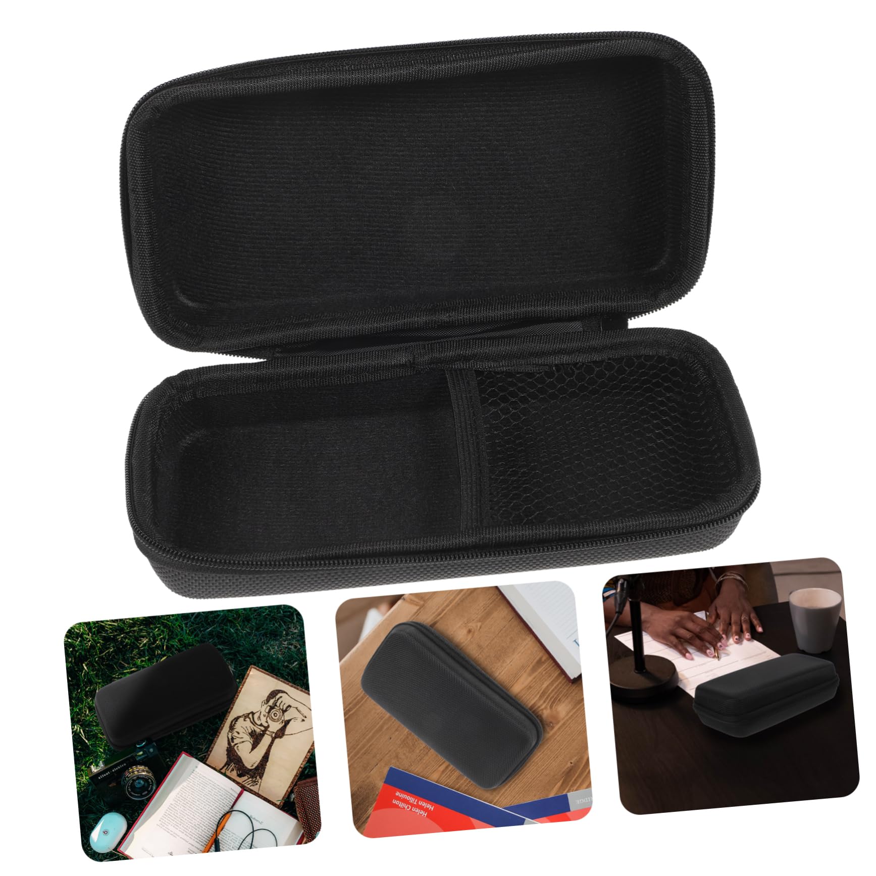 Yardwe Box Microphone Carry Bag Storage Box Pouch Shockproof Case for Microphone Durable and Lightweight for Travel and Daily Use Black