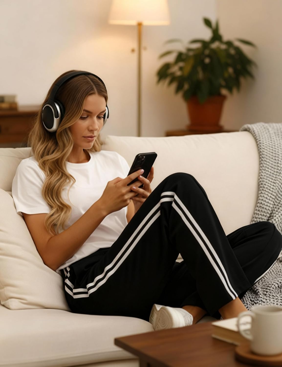 Womens Track Pants 30" Inseam Straight Leg Sweatpants Loose Fit Warm-Up Athletic Running Sports Bottoms, S-XL - Image 2