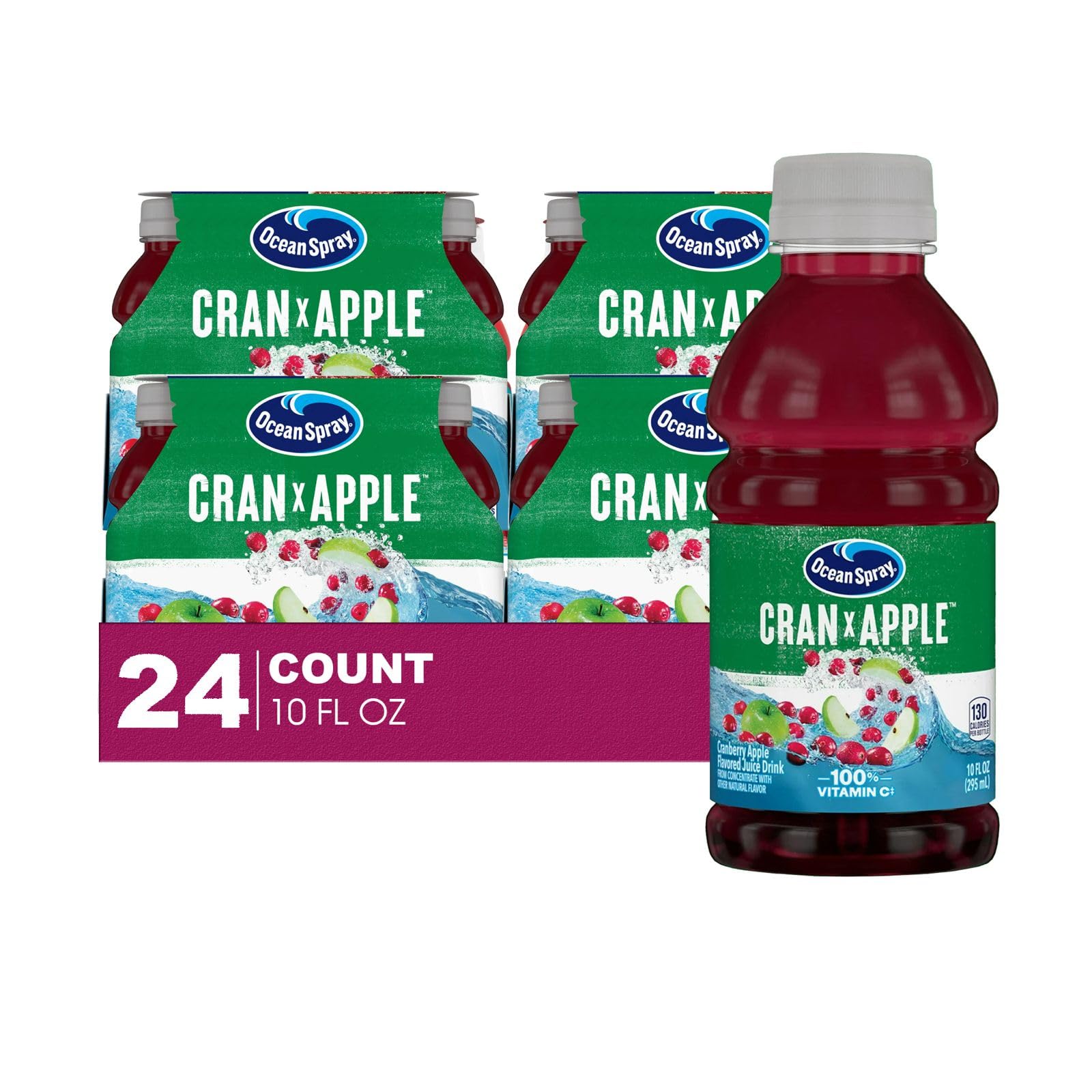 Ocean Spray24-Pack of Cran Apple Juice Drink 10 fl oz On-the-Go Plastic Bottle