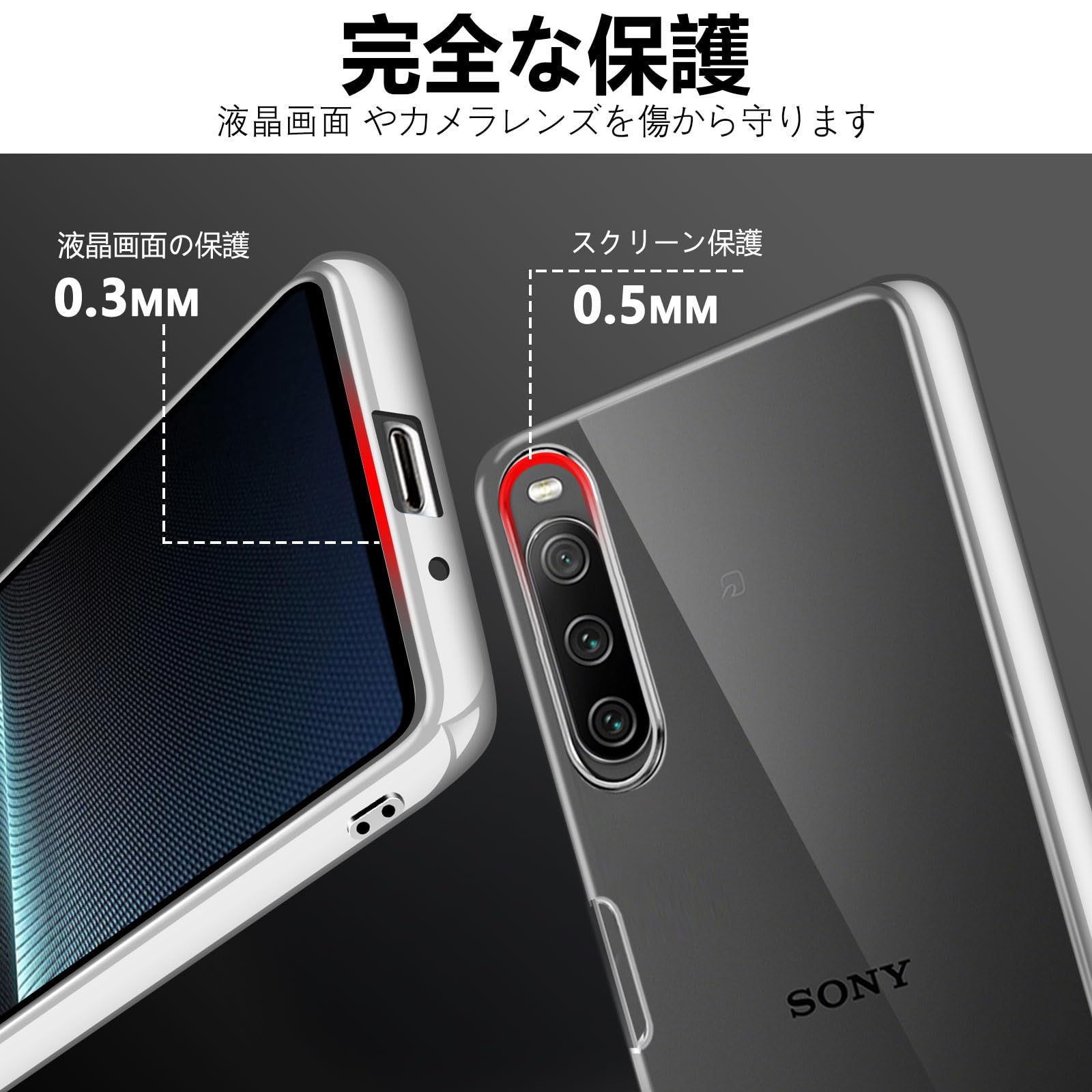 Sony Xperia 10 V Clear Case Shockproof SO-52D SOG11 Cover US