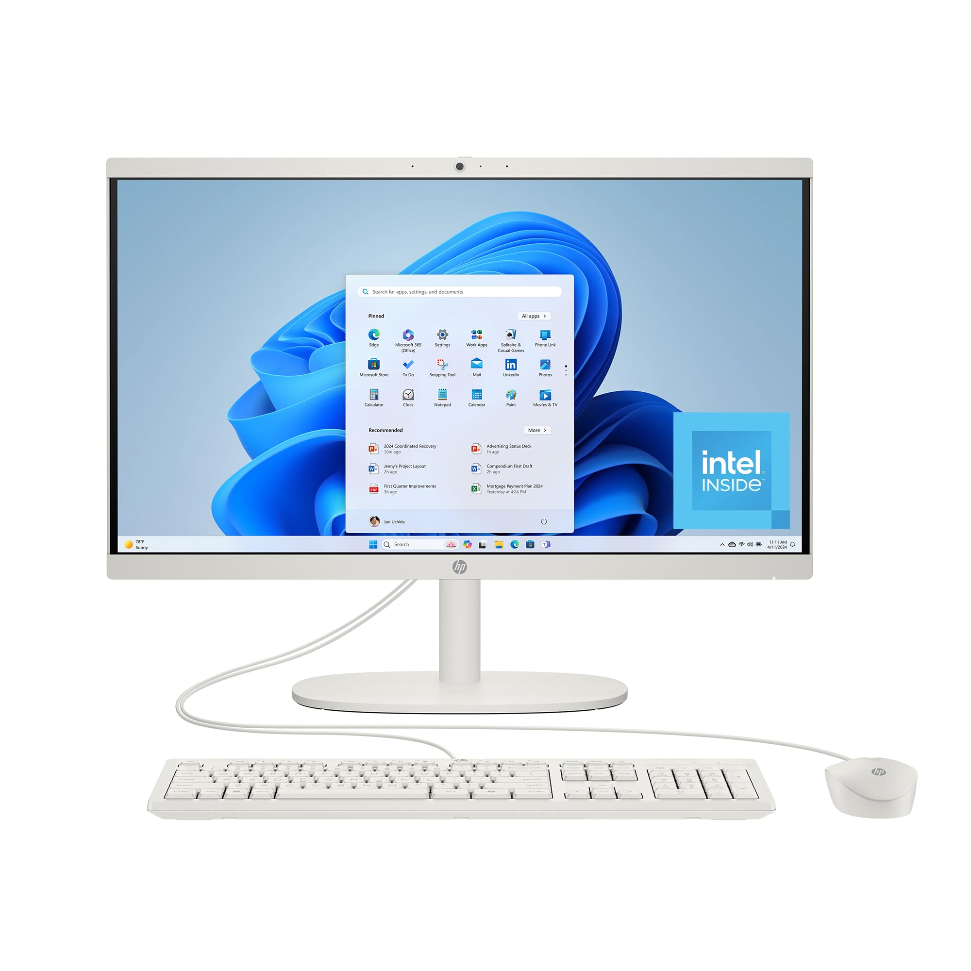 hp 21.45 inch all-in-one desktop pc, fhd display, intel processor n200, 8 gb ram, 512 gb ssd, intel uhd graphics, windows 11 home, cashmere white, 22-dg0440 (2025)