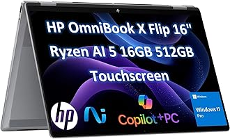 2025 HP OmniBook X Flip x360 2 in 1 Touchscreen Laptop (16" FHD+, AMD Ryzen AI 5 340 (> Intel i7-1355U), 16GB 7500 MT/s, 2TB SSD) AI Copilot+ PC for Creator, Designer, IR Webcam, Backlit, Win 11 Pro