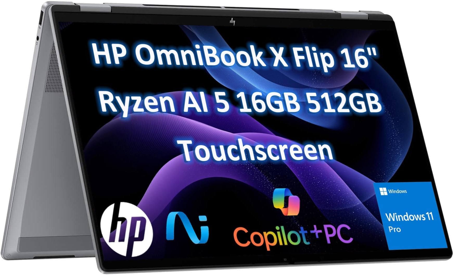 HP OmniBook X Flip 16 (Next Gen Envy 16 x360) 2-in-1 Touchscreen Laptop (16" FHD+, AMD Ryzen AI 5 340 (> Intel i7-1355U), 16GB DDR5, 512GB SSD) AI Copilot+ PC for Creator, Designer, Win 11 Pro
