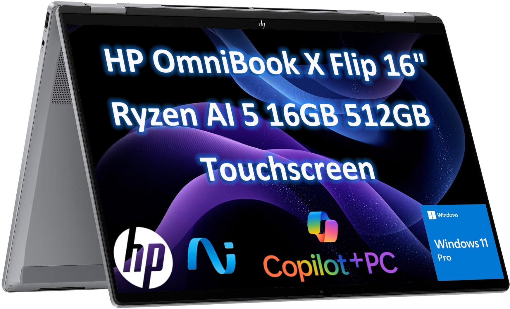 2025 HP OmniBook X Flip (Next Gen Envy x360) 2 in 1 Touchscreen Laptop (16" FHD+, AMD Ryzen AI 5 340 (> Intel i7-1355U), 16GB DDR5, 512GB SSD) AI Copilot+ PC for Creator, Designer, Win 11 Pro
