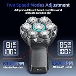 7D Rasoirs de tête pour les hommes chauves, kensen Mise à jour 7D Rasoirs de tête, poignée ergonomique Comfort-Grip, 2 Réglages de vitesse, Razor à batterie longue durée, IPX6 Rasage sec/humide imperméable, LED Affichage avec charge de type C