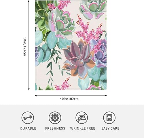 Miniatura 3 de AFHYZY Manta floral 01 para mujer, suave manta de forro polar de verano de 50 x 40 pulgadas, manta ligera de viaje para cama, sofá, bonita