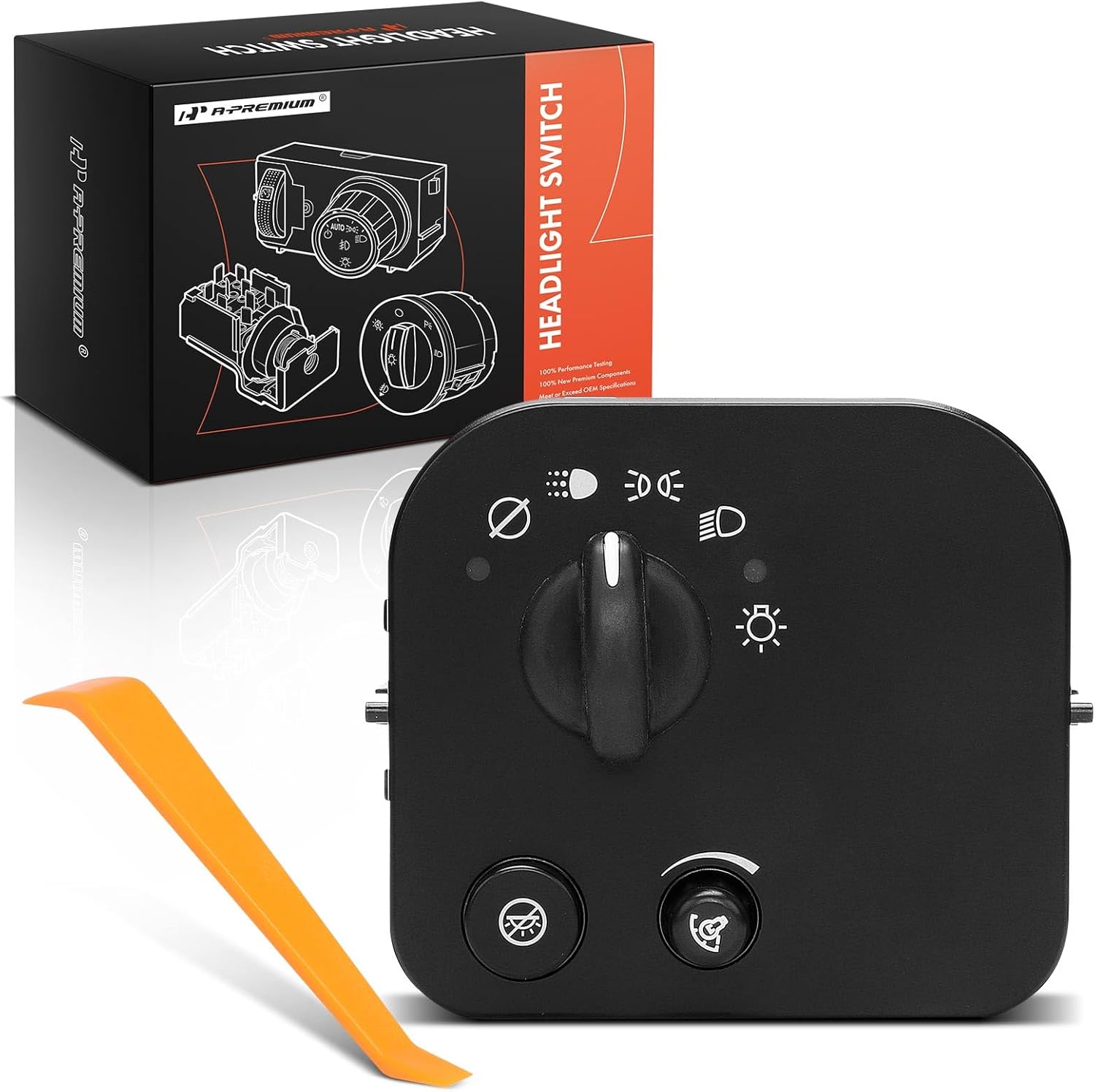 A-Premium Headlight Switch Instrument Panel Headlamp Dimmer Switch Compatible with Chevrolet, GMC, Buick and Oldsmobile Vehicles - Express 1500 2500 3500, Trailblazer, Savana, Envoy, Rainier, Bravada