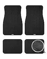 Waterproof Universal Car Floor Mats, Enduro Car Floor Mats Fit for SUV, Vans, Sedans, Trucks, Strong Polymer Thread Car Mats Full Set Accessories, Black