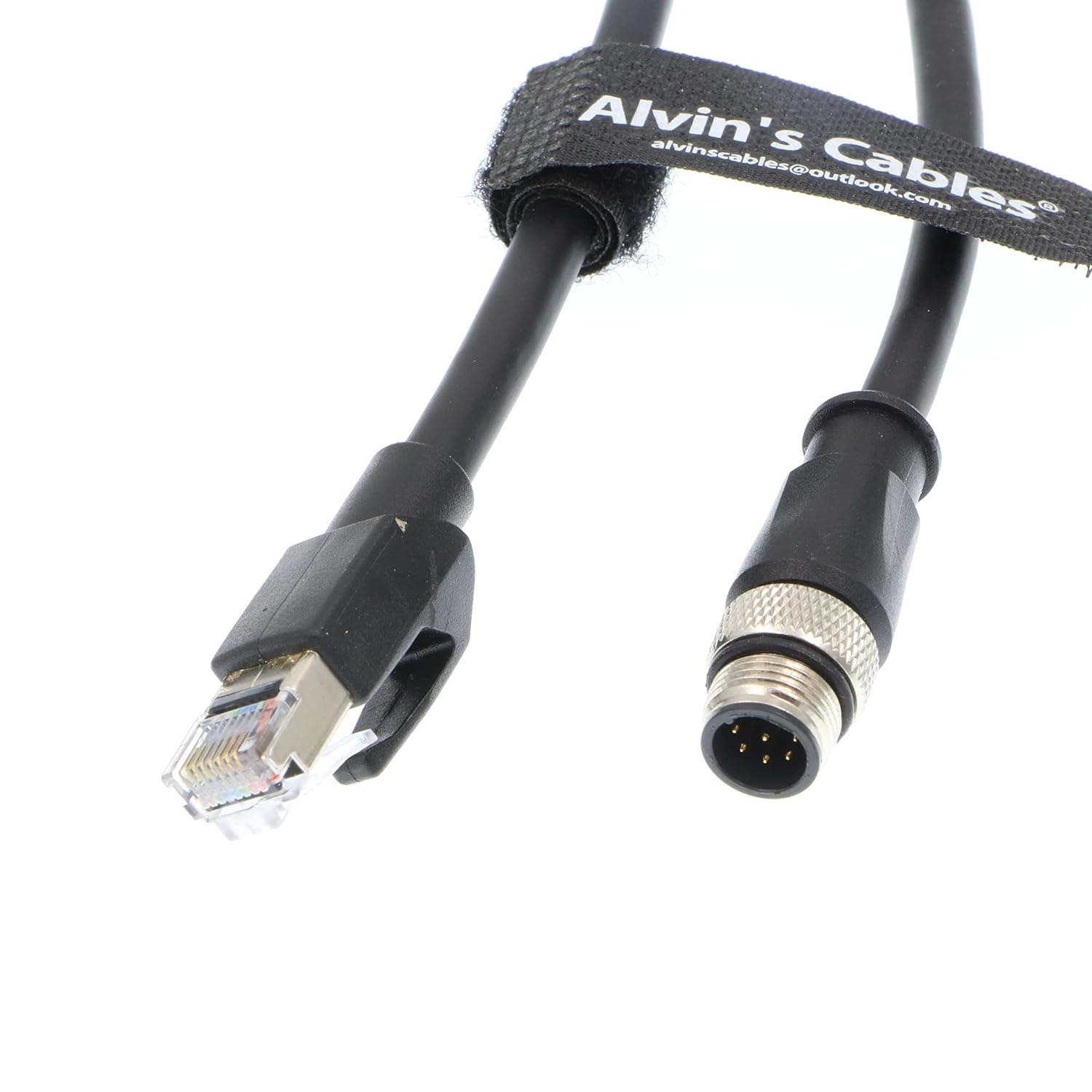 Alvin's Cables M12 Ethernet Cable Cat-6 Shielded Cable for Cognex Industrial Camera M12 A-Code 8 Pin Male to RJ45 Male 10M/32.8ft