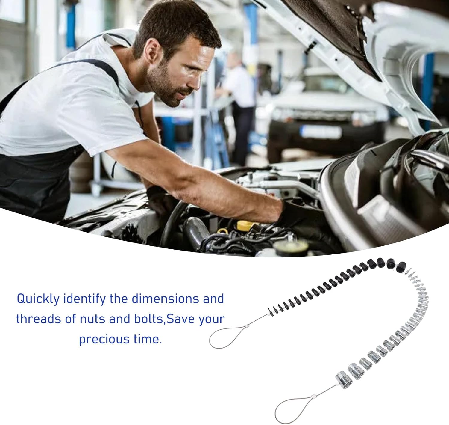 Nut and Thread Checker, 44 Male Female Thread Identifier Gauges 23 Inch and 21 Metric Sizes High Speed Steel Thread Checker