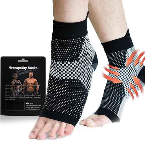 Calcetines de neuropatía para hombres y mujeres, calcetines de fascitis plantar para neuropatía, calcetines de compresión para aliviar el dolor de
