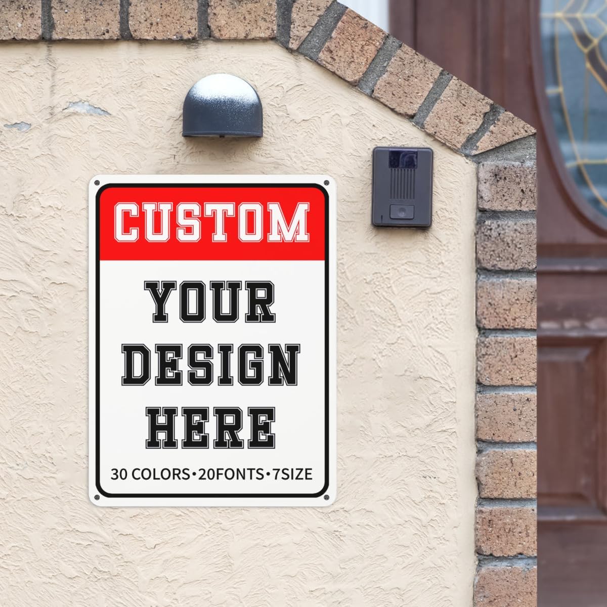 Bulk Custom Signs Outdoor Indoor Metal for Home Office Porch Business Door Delivery Man Cave Shop Garage Street, Personalized Metal Signs Solid Aluminum with your design (17x12 inches, Header Box)