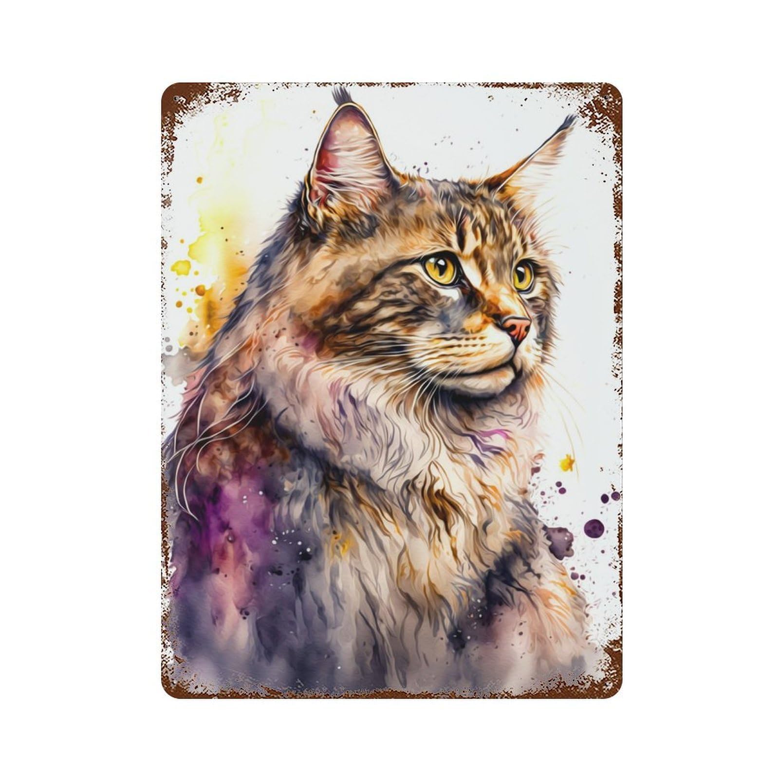 Cat Decorative Tin Sign 15.7"x11.8", Farmhouse Wall Decor for Living Room, Hallway And Home Decor