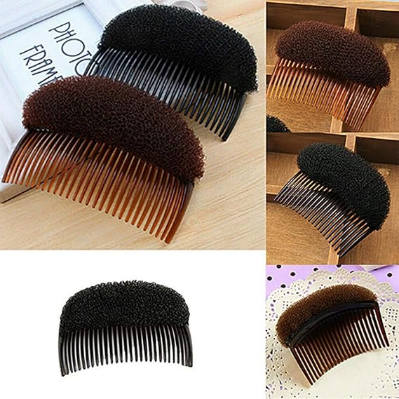 1Pc Women Ladies Elegant Bouffant Princess Hairstyle Bump It Up Volume Hair Boost (Brown)