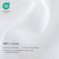 Vista 4 de PHF Fundas de almohada 100% algodón lavado con volantes, tamaño King, paquete de 2 fundas de almohada de 20 x 36 pulgadas, sin relleno, fundas