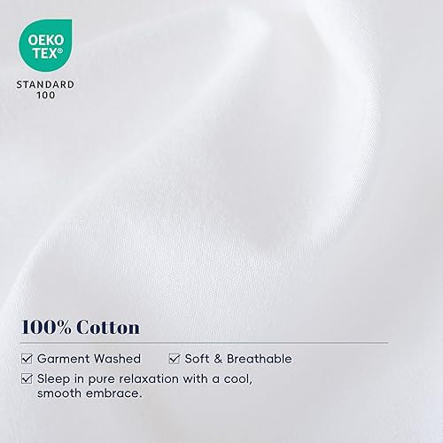 Miniatura 4 de PHF Fundas de almohada 100% algodón lavado con volantes, tamaño King, paquete de 2 fundas de almohada de 20 x 36 pulgadas, sin relleno, fundas de