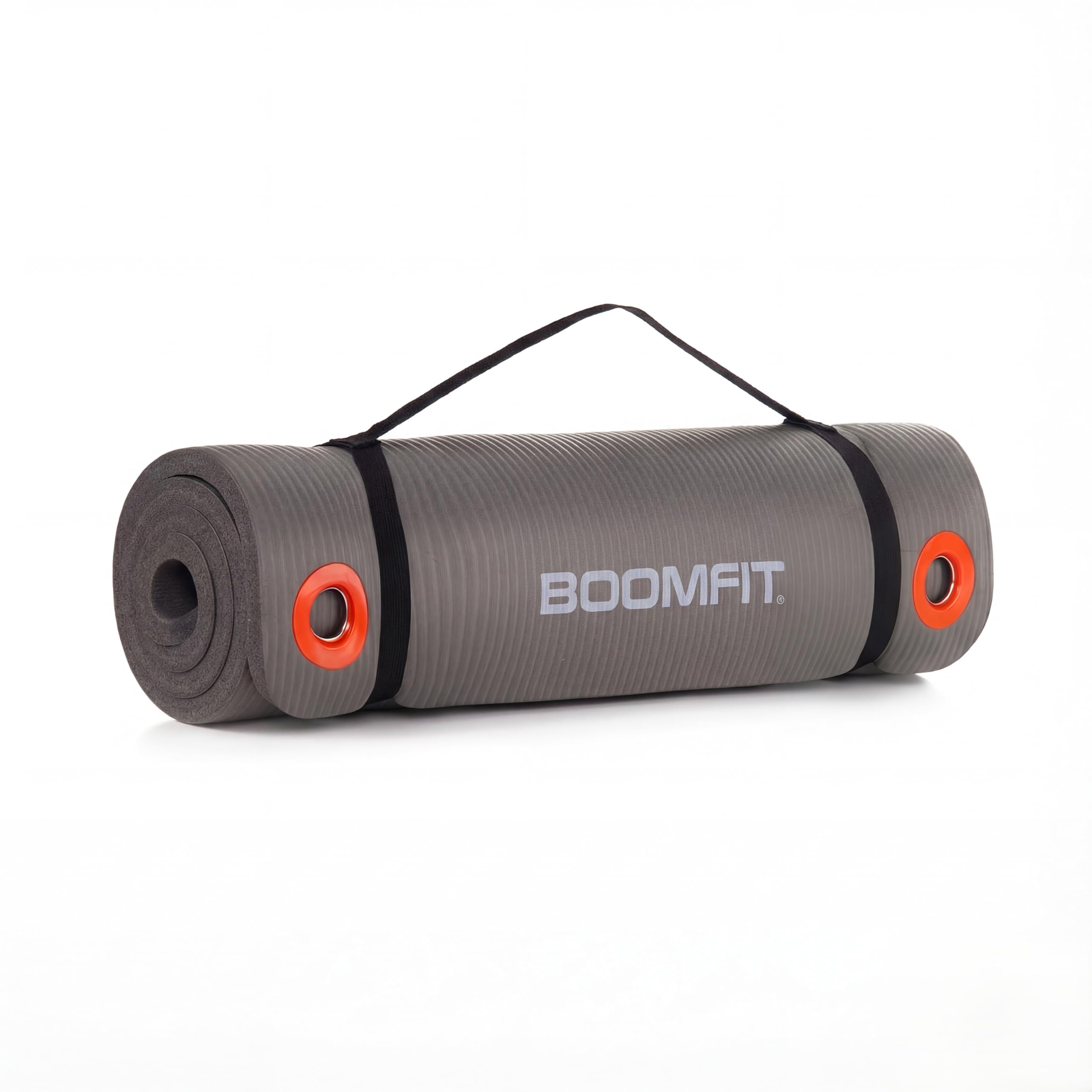 BOOMFIT Esterilla Yoga y Pilates NBR 140x61 cm - Grosor 1,​5cm – Colchoneta Fitness de Alta Densidad Antideslizante + Correa Transporte – Protege Rodillas y Articulaciones en Entrenamiento y Gimnasia