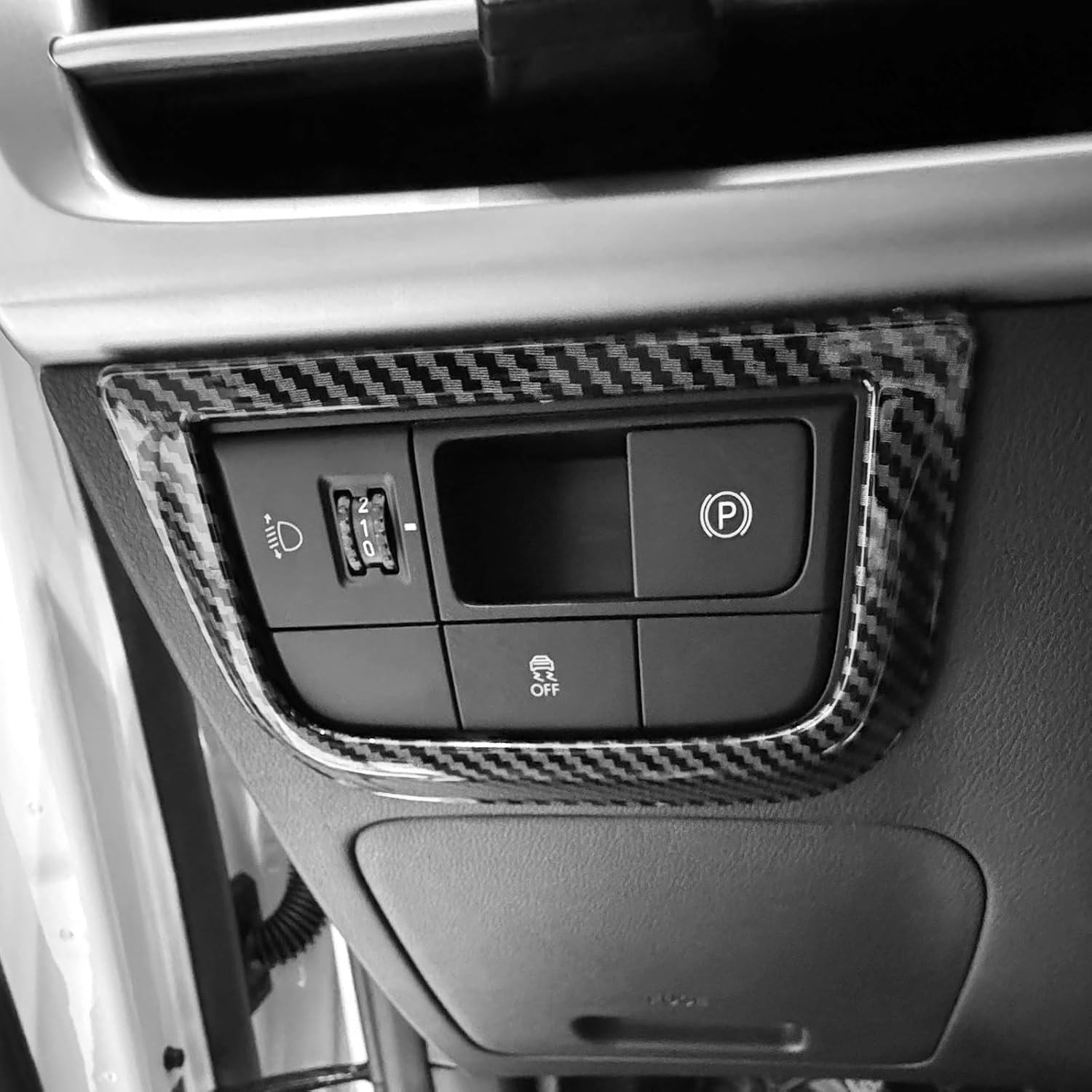 YOUTOOCAR Headlight Adjustment Knob Cover Compatible with Hyundai Tucson 2025-2026 Accessories (Carbon Fiber Pattern)
