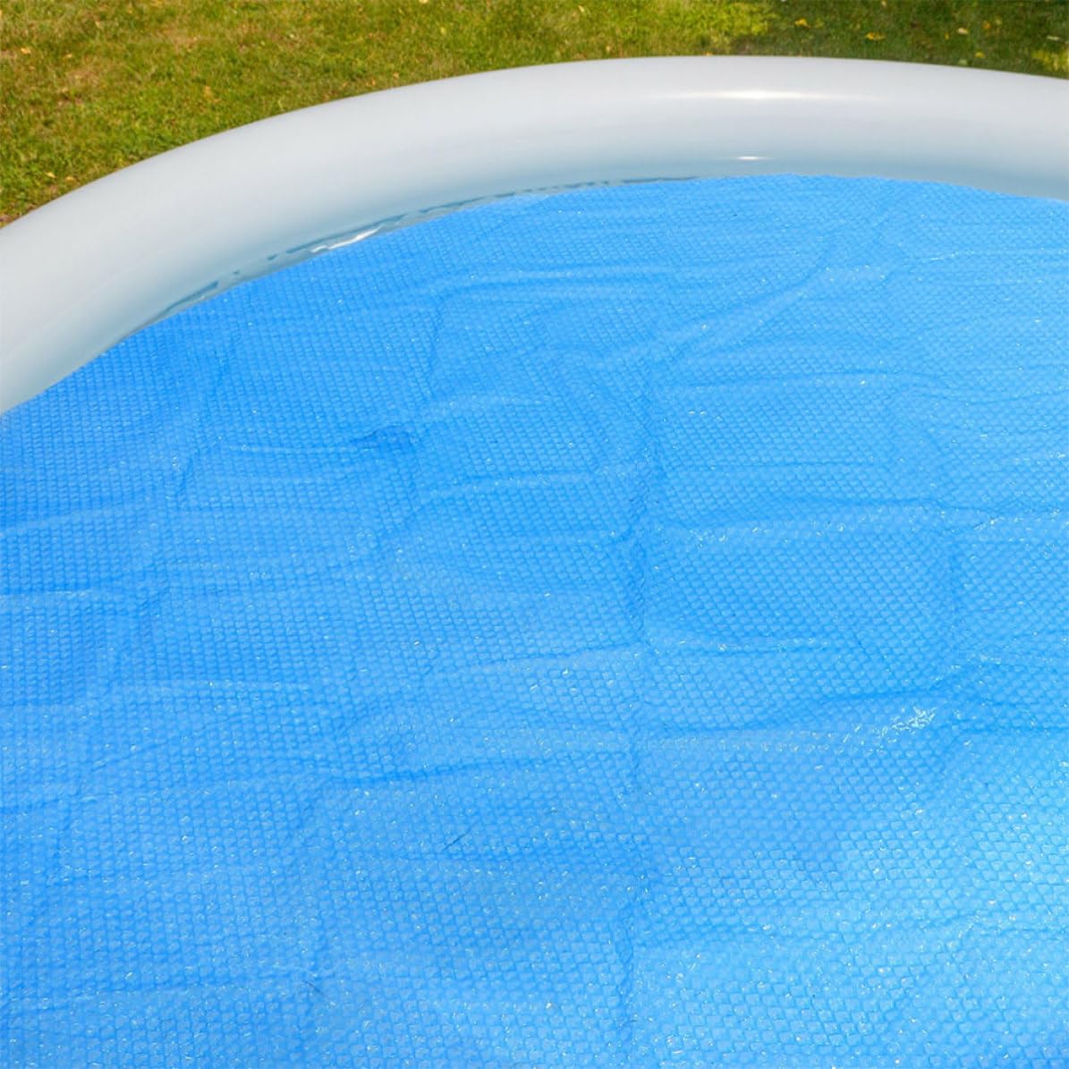 Happyyami Couverture de Piscine Ronde en PE pour Spa Gonflable et Piscine Enterrée, Protection Thermique et Prévention des Débris, pour L'
