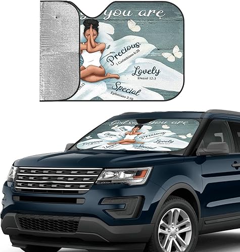 Miniatura 4 de Parasol para parabrisas African American gracioso, parabrisas negro para mujeres, parasol plegable para coche, camión, SUV, 30"x55"